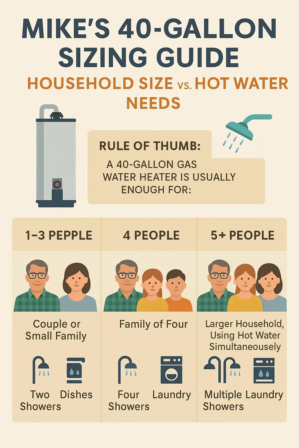 Is a 40-Gallon Gas Water Heater Enough for Your Family? Mike Explains Sizing Basics