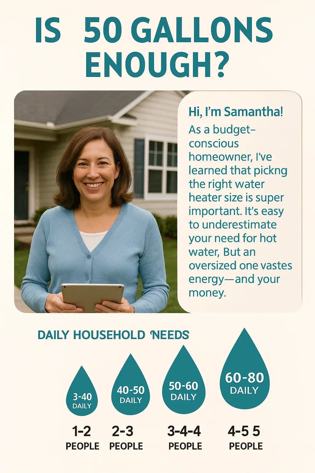 Is a 50-Gallon Gas Water Heater Enough for Your Family Sizing Tips from Samantha