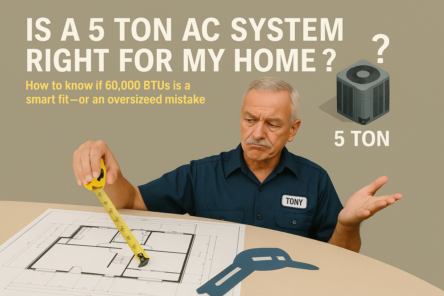 Is a 5 Ton AC System Right for My Home? How to know if 60,000 BTUs is a smart fit—or an oversized mistake.