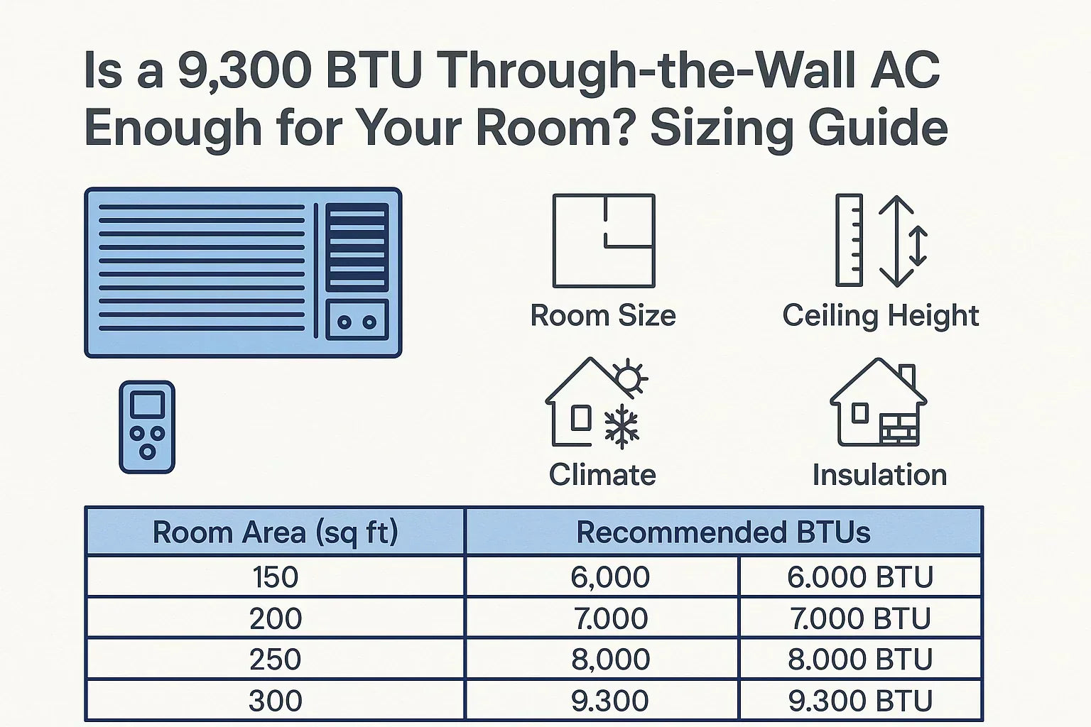 Is a 9,300 BTU Through-the-Wall AC Enough for Your Room Sizing Guide
