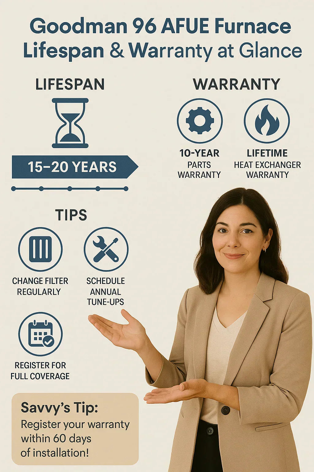 Lifespan & Warranty Insights: How Long Should a Goodman 96 AFUE Furnace Last?