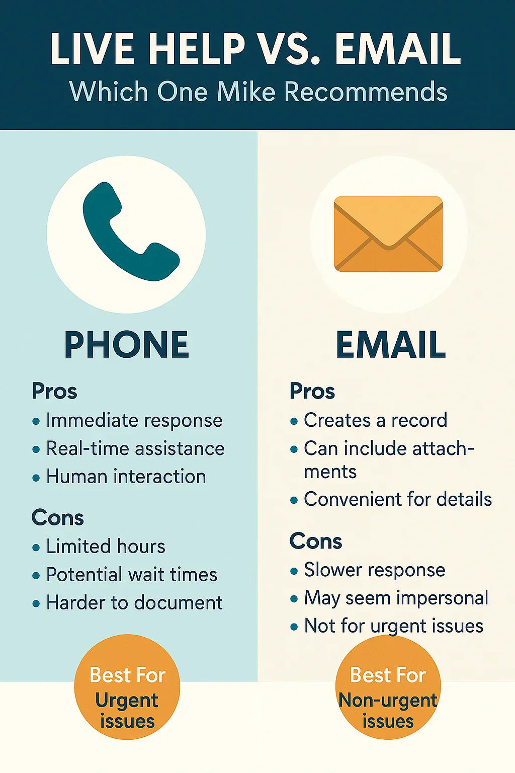 Live Help vs. Email: Which One Mike Recommends for Faster Solutions
