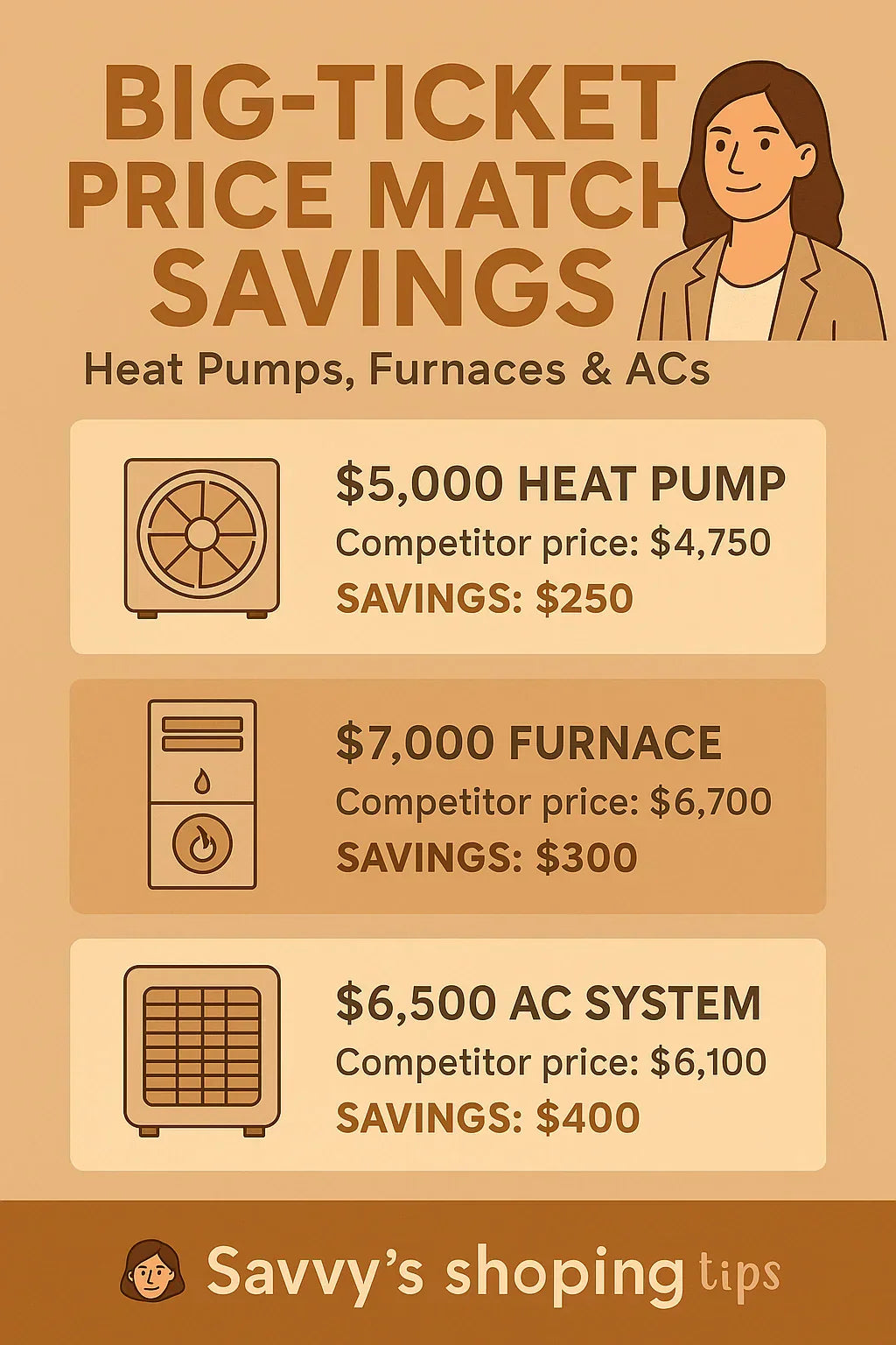 Lowest Price Guarantee on Big-Ticket Items Heat Pumps, Furnaces & ACs