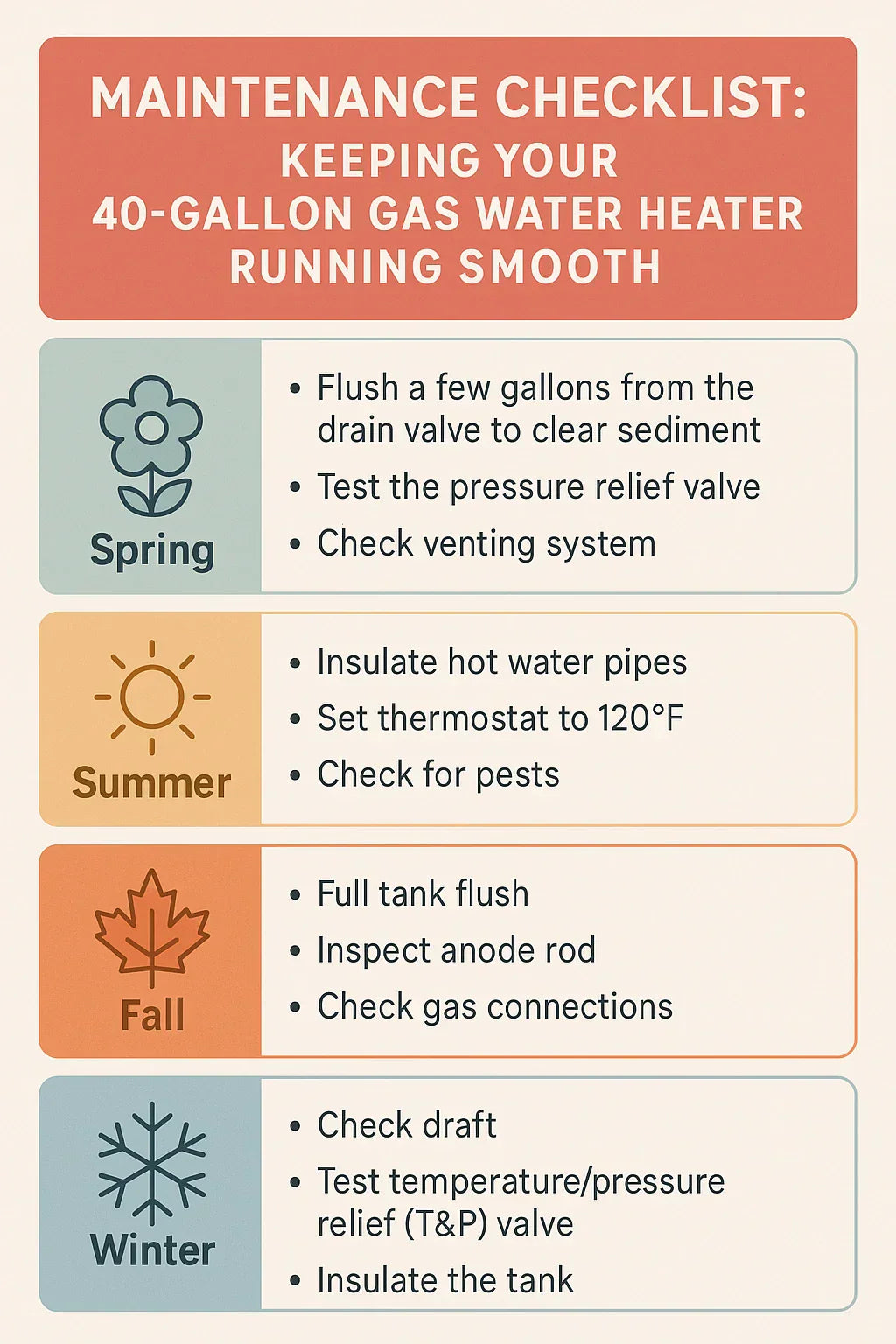 Maintenance Checklist: Keeping Your 40-Gallon Gas Water Heater Running Smooth