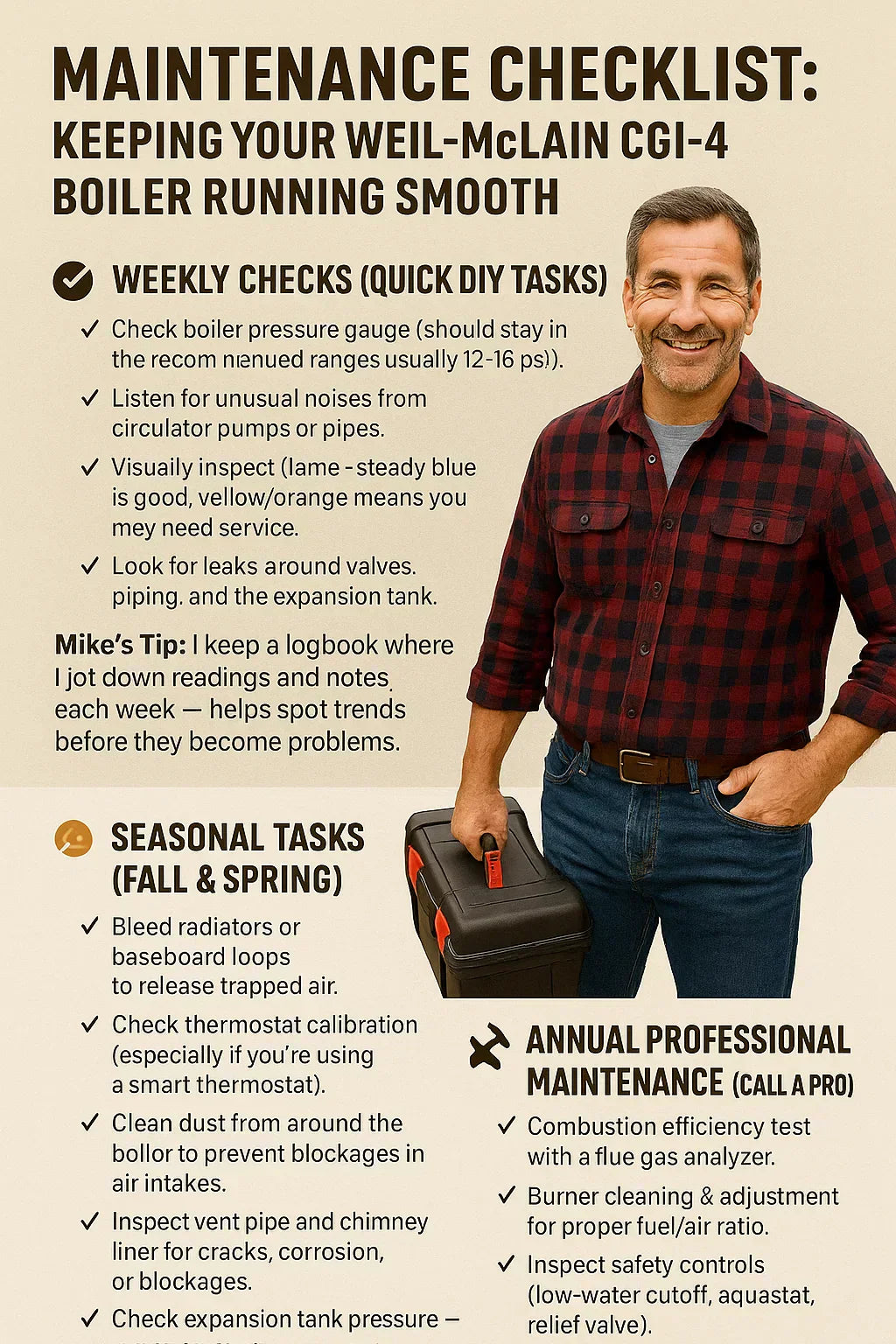 Maintenance Checklist: Keeping Your Weil-McLain CGI-4 Boiler Running Smooth