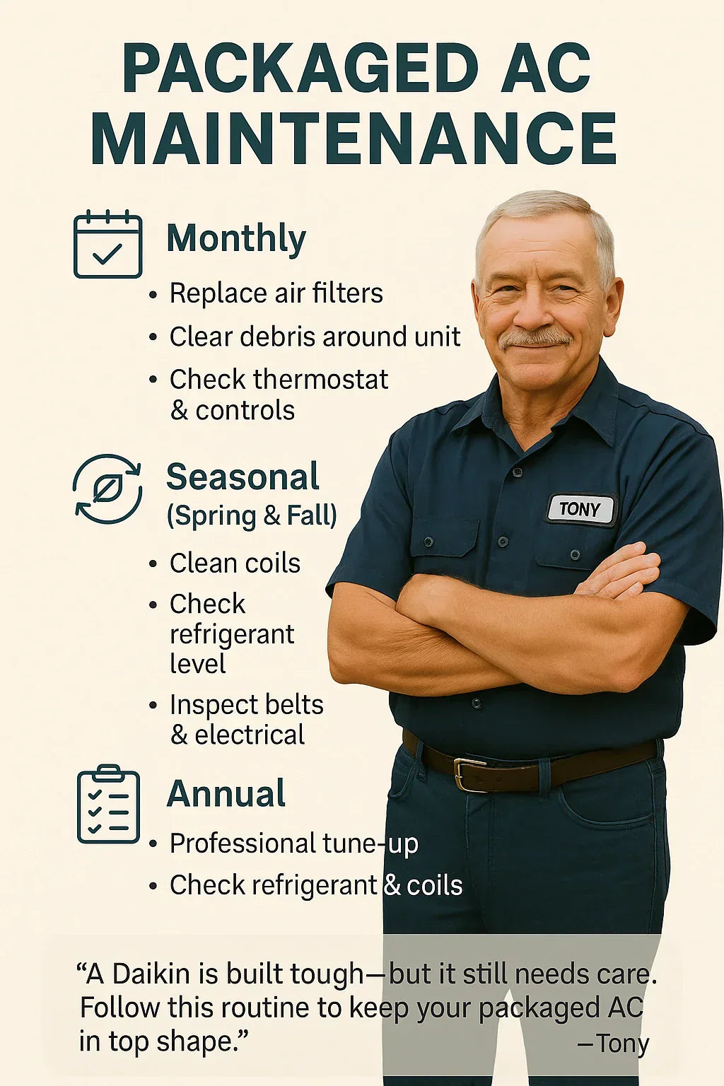Maintenance Guide How Tony Keeps His Daikin Packaged AC Running Smooth