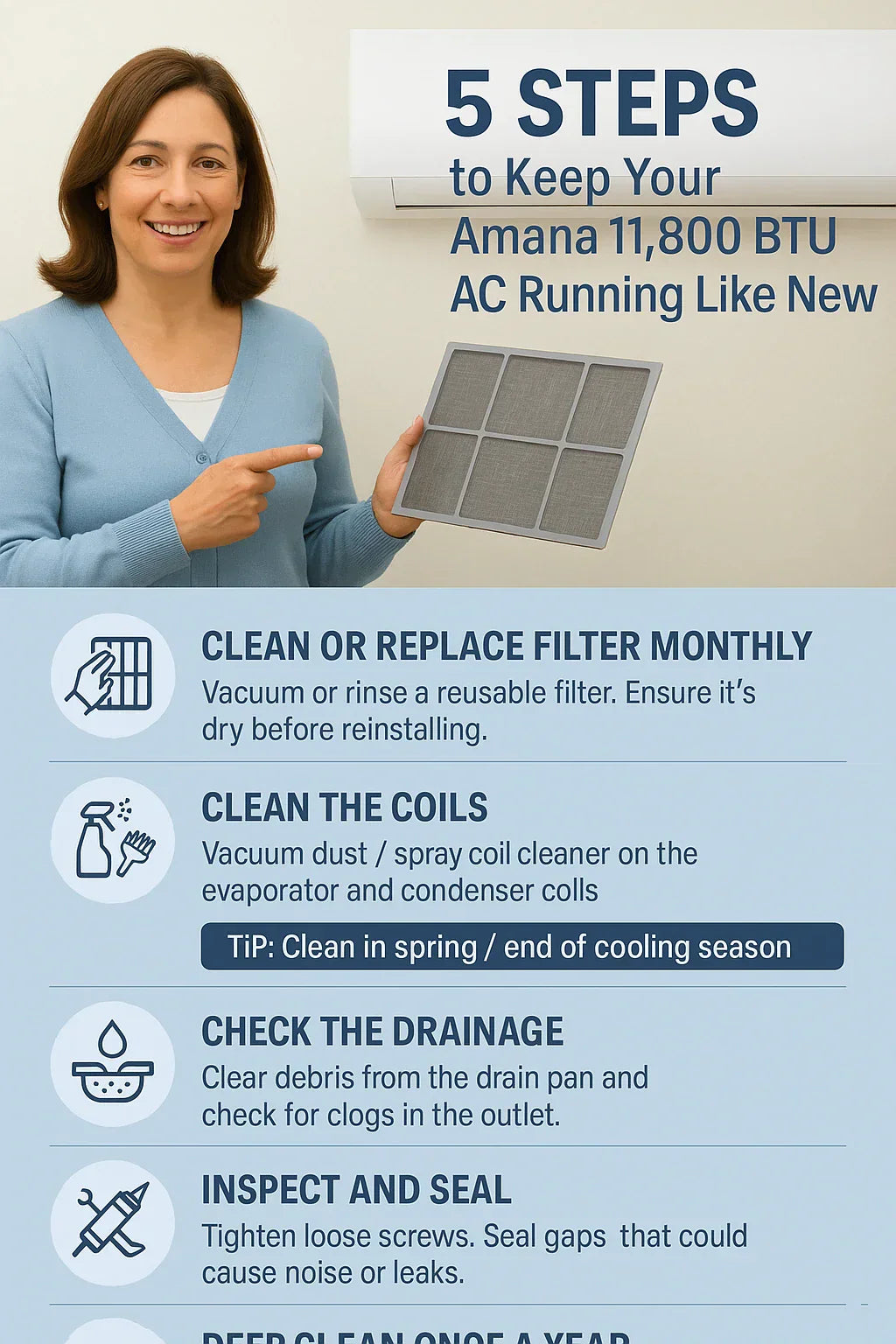 Maintenance Tips — Keeping Your Amana 11,800 BTU AC Running Like New