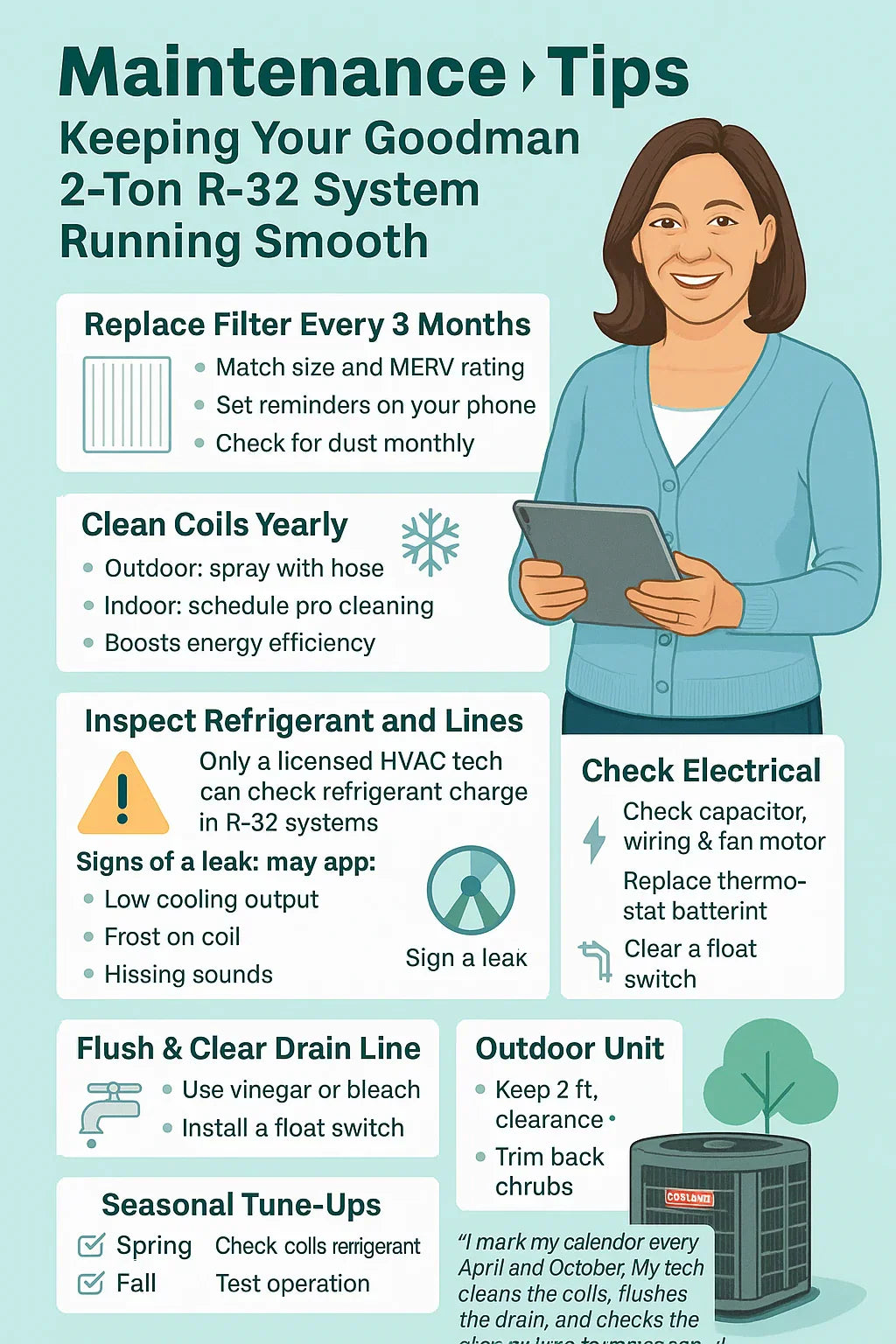 Maintenance Tips — Keeping Your Goodman 2-Ton R-32 System Running Smooth