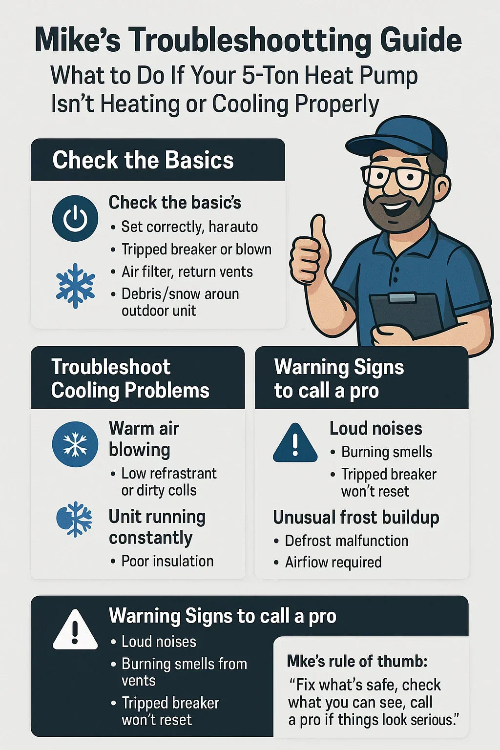 Mike’s Troubleshooting Guide: What to Do If Your 5-Ton Heat Pump Isn’t Heating or Cooling Properly