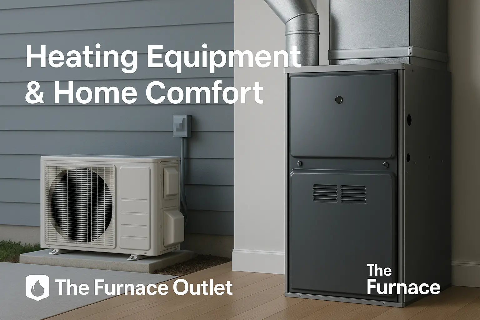 Modern HVAC system in a home featuring a ducted furnace and outdoor mini-split condenser, illustrating residential heating and cooling equipment.