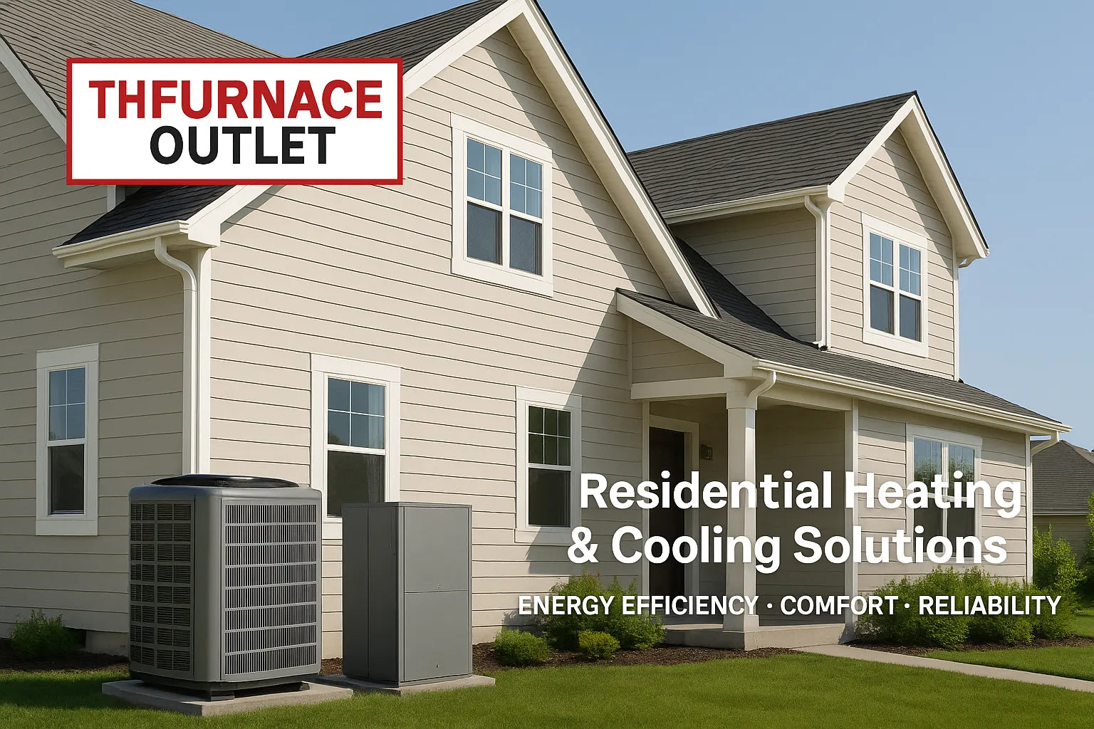 Modern suburban home with energy-efficient HVAC units highlighting residential heating and cooling solutions.