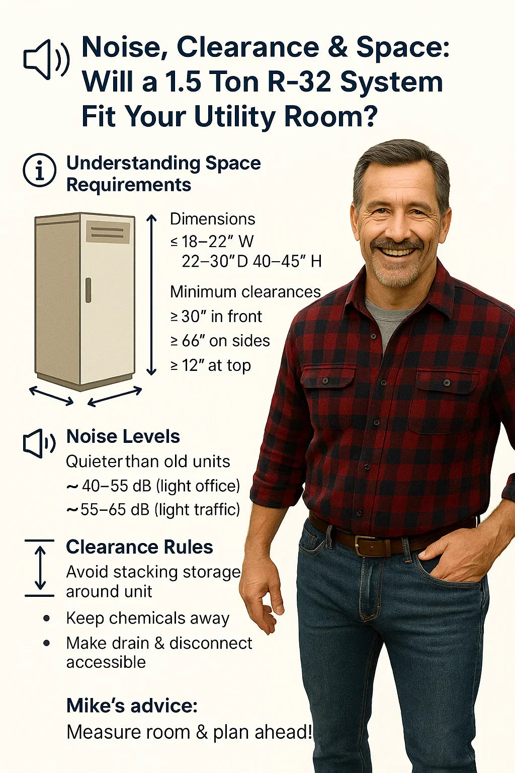 Noise, Clearance & Space: Will a 1.5 Ton R-32 System Fit Your Utility Room?