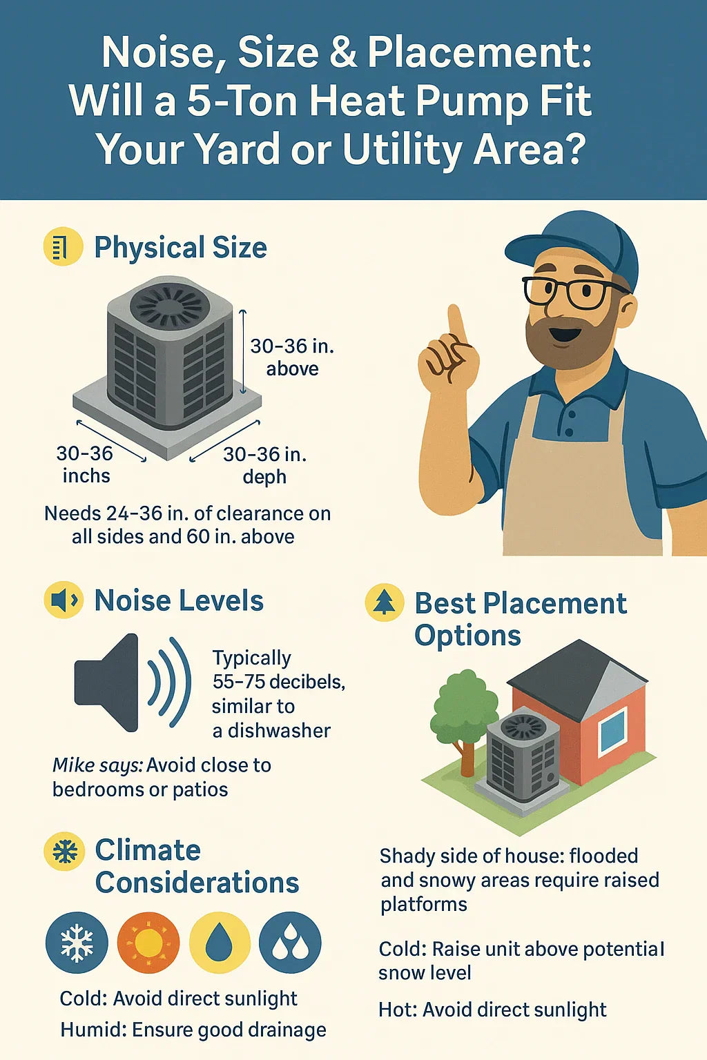 Noise, Size & Placement Will a 5-Ton Heat Pump Fit Your Yard or Utility Area