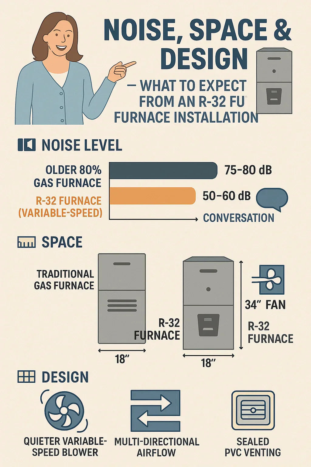 Noise, Space & Design — What to Expect from an R-32 Furnace Installation