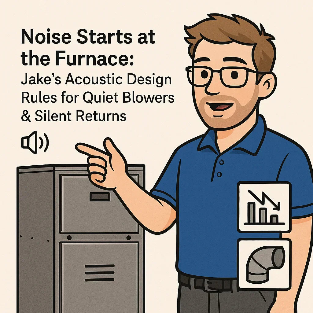 Noise Starts at the Furnace Jake’s Acoustic Design Rules for Quiet Blowers & Silent Returns