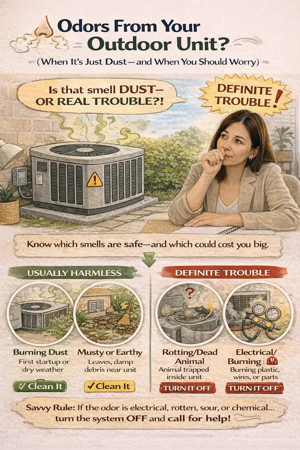 Odors From Your Outdoor Unit: When It’s Just Dust vs When You Should Worry