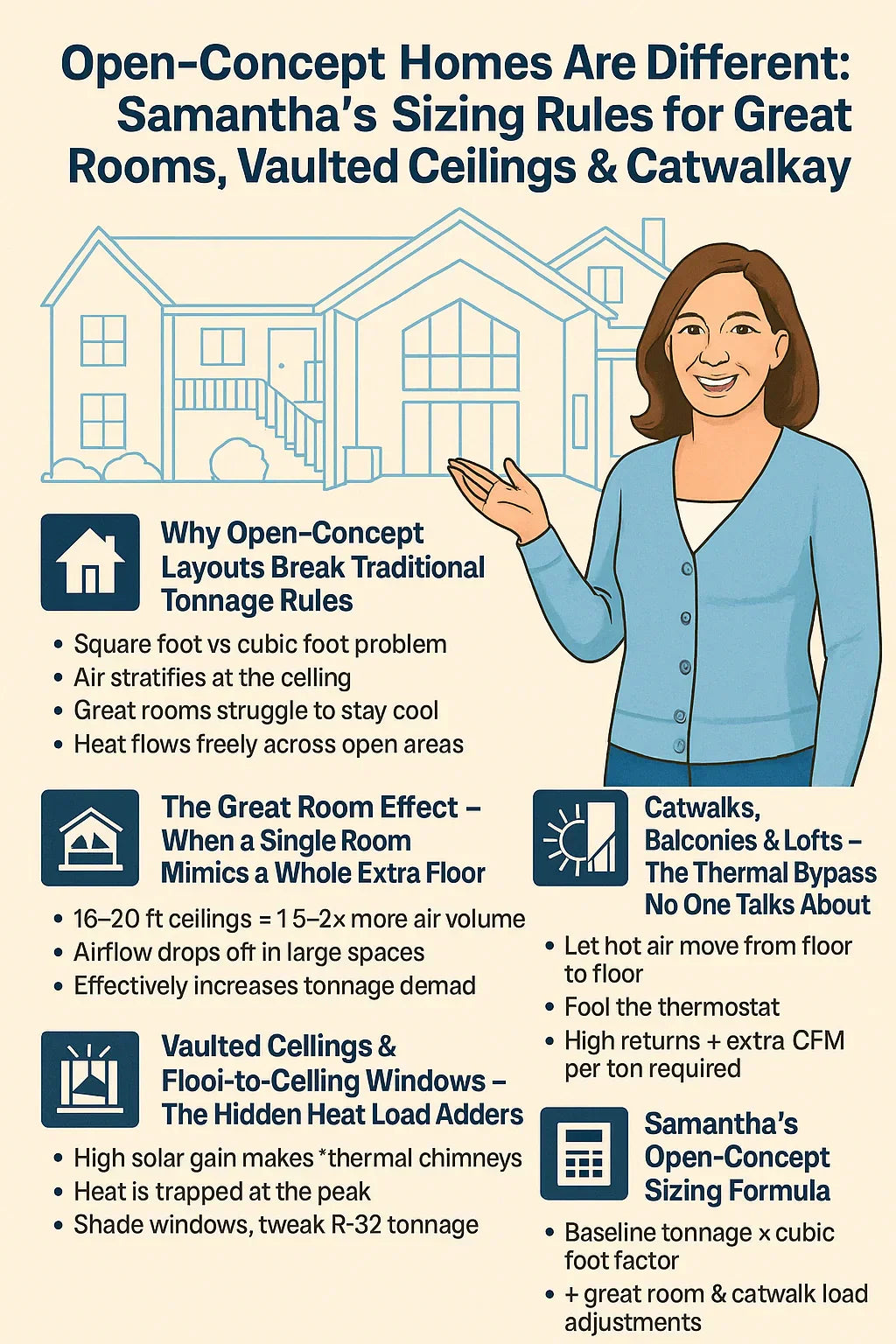 Open-Concept Homes Are Different Samantha’s Sizing Rules for Great Rooms, Vaulted Ceilings & Catwalk Layouts