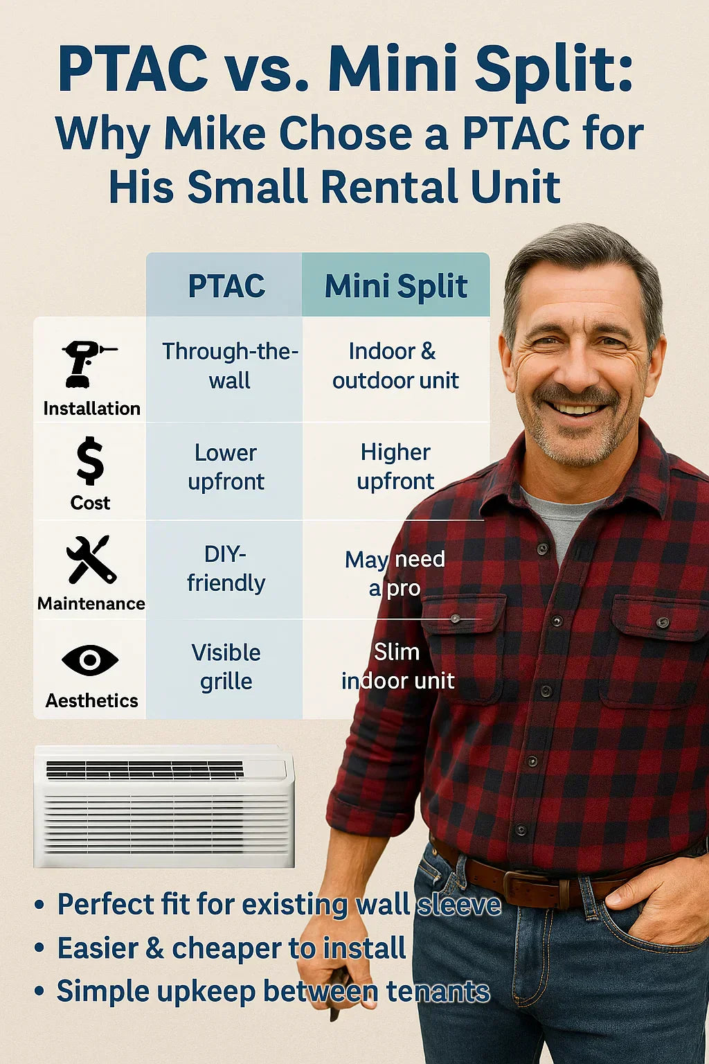 PTAC vs. Mini Split: Why Mike Chose a PTAC for His Small Rental Unit