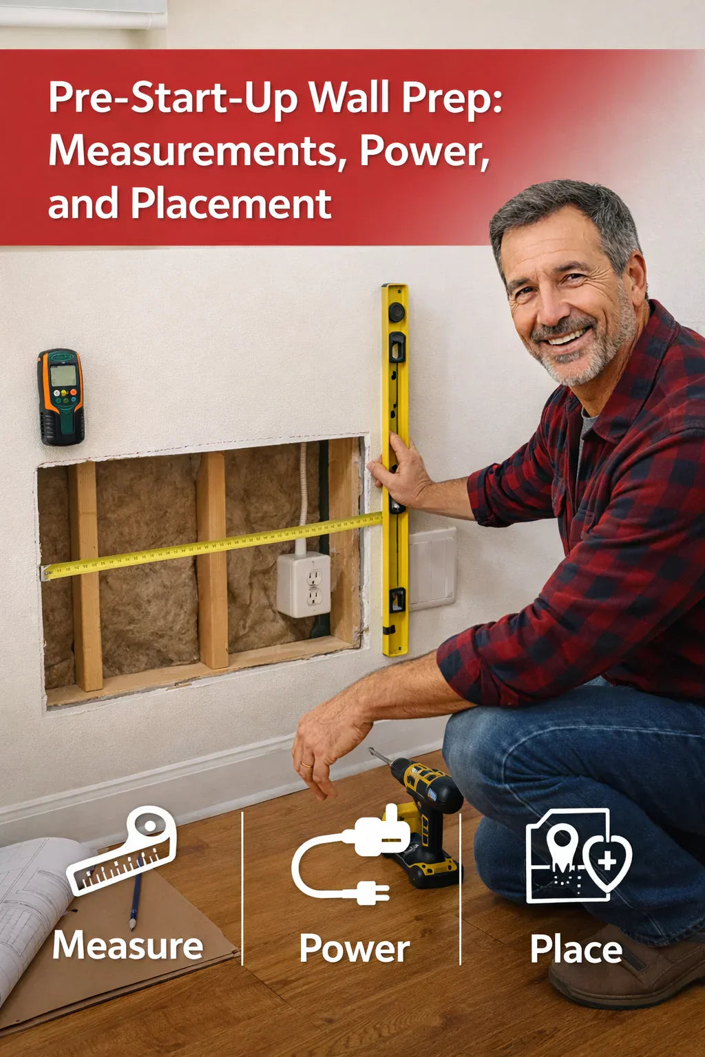 Pre-Start-Up Wall Prep Measurements, Power, and Placement