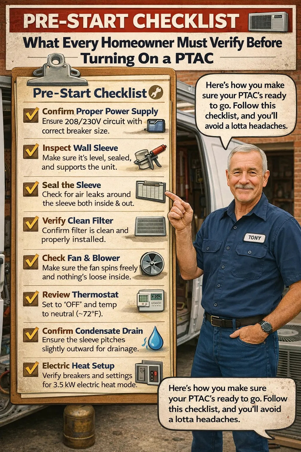 Pre-Start Checklist: What Every Homeowner Must Verify Before Turning On a PTAC