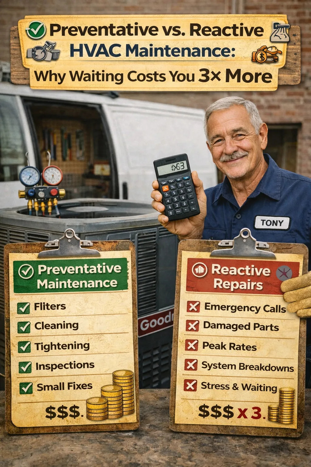 Preventative Vs. Reactive HVAC Maintenance: Why Waiting Costs You 3× More