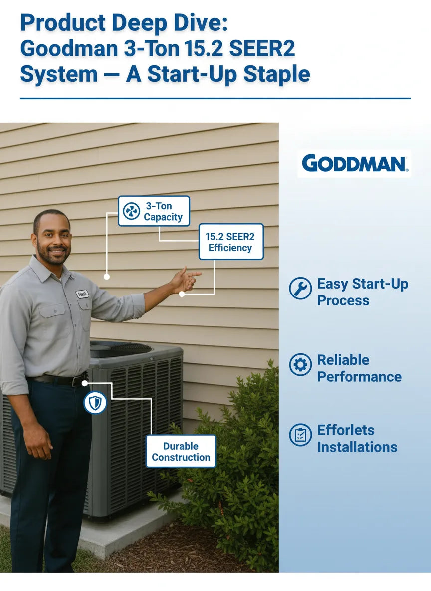 Product Deep Dive: Goodman 3-Ton 15.2 SEER2 System — A Start-Up Staple