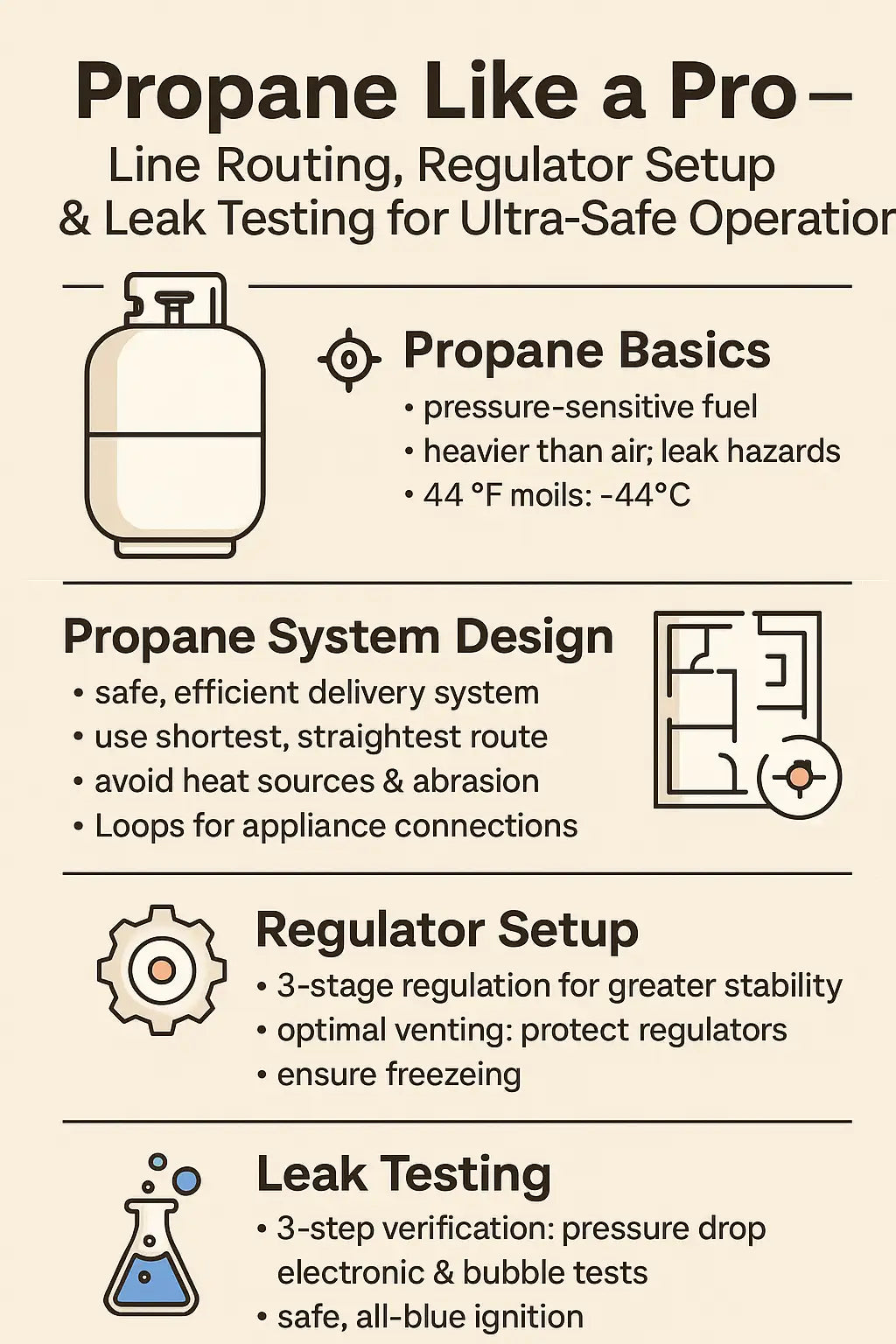 Propane Like a Pro — Line Routing, Regulator Setup & Leak Testing for Ultra-Safe Operation