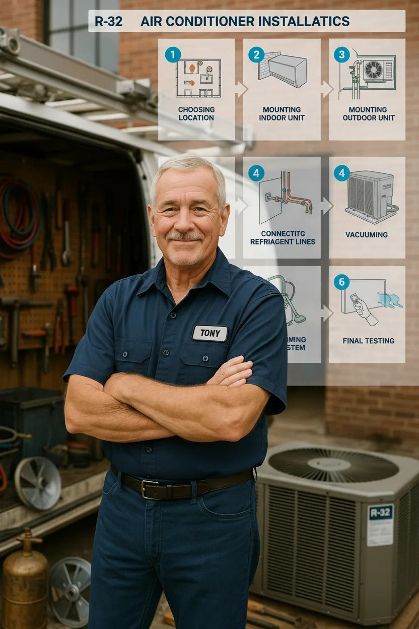 R-32 3-Ton Air Conditioner Installation A Step-by-Step Guide for Tony