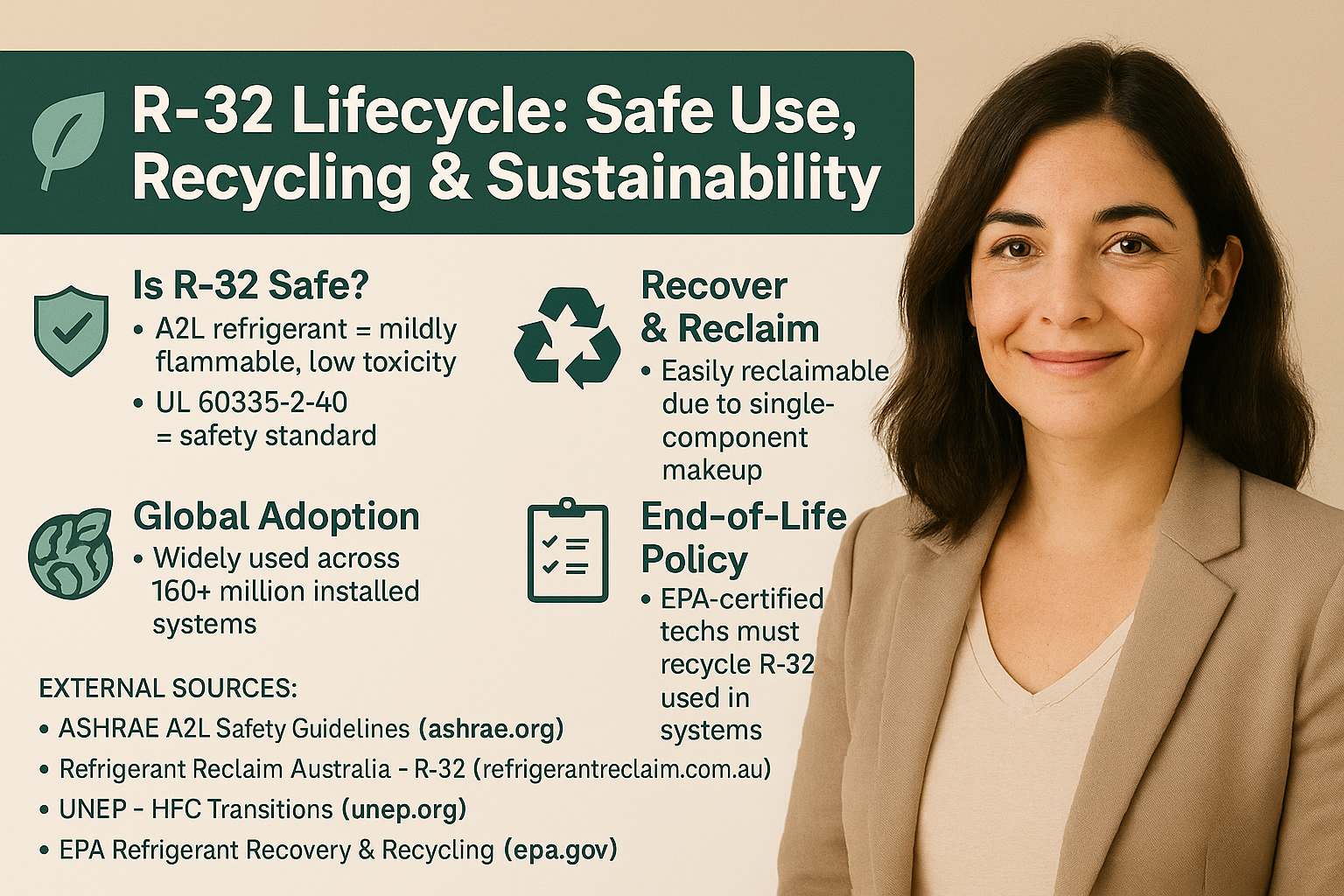 R-32 Lifecycle — Safe Use, Recycling, and Sustainability