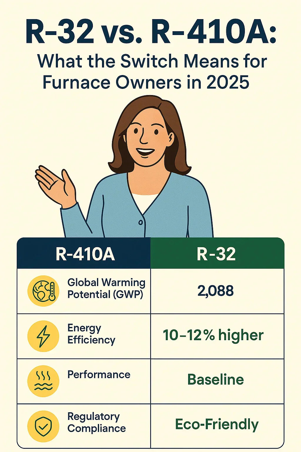 R-32 vs. R-410A: What the Switch Means for Furnace Owners in 2025