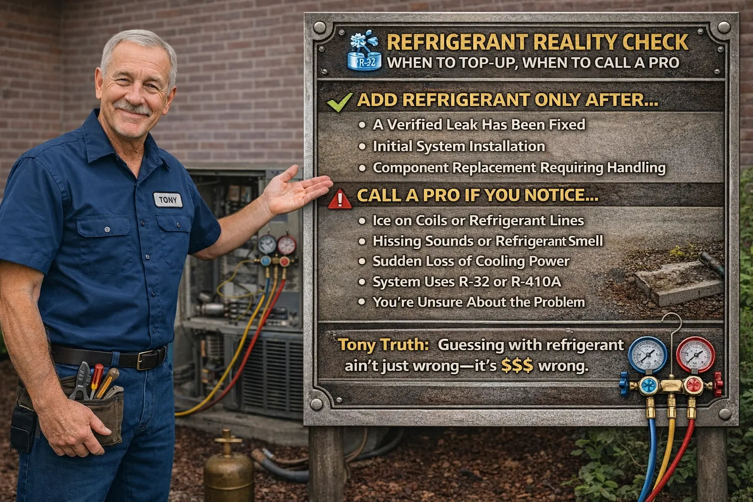 Refrigerant Reality Check When to Top-Up, When to Call a Pro