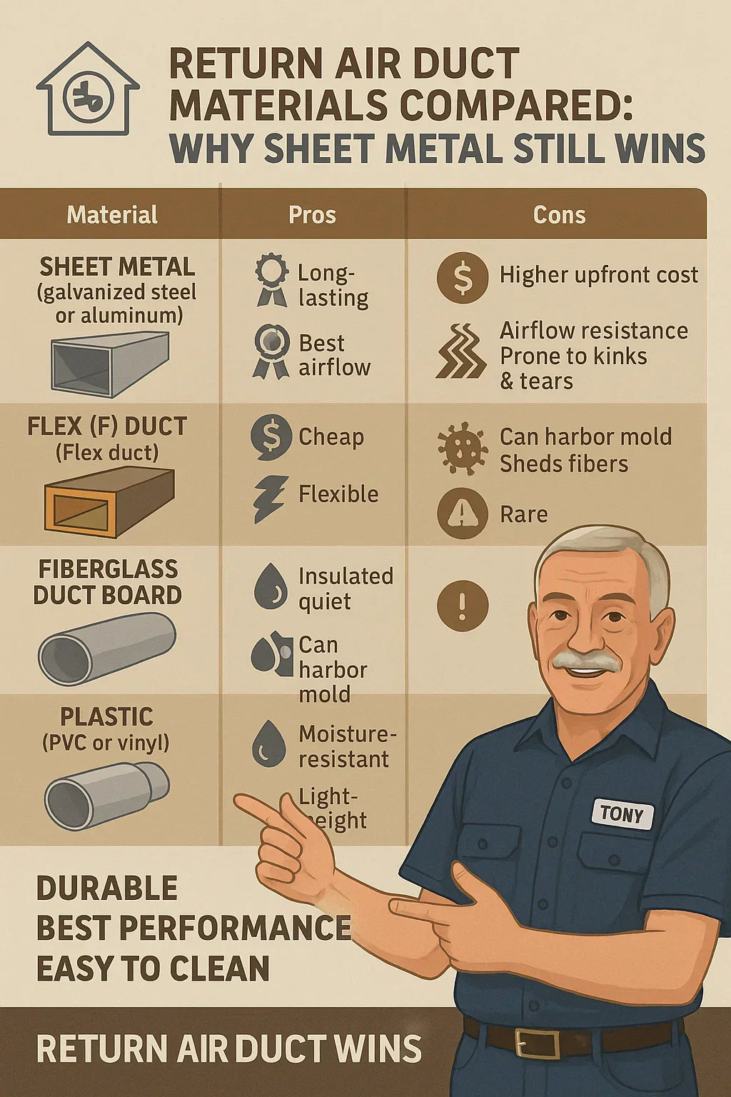 Return Air Duct Materials Compared Why Sheet Metal Still Wins