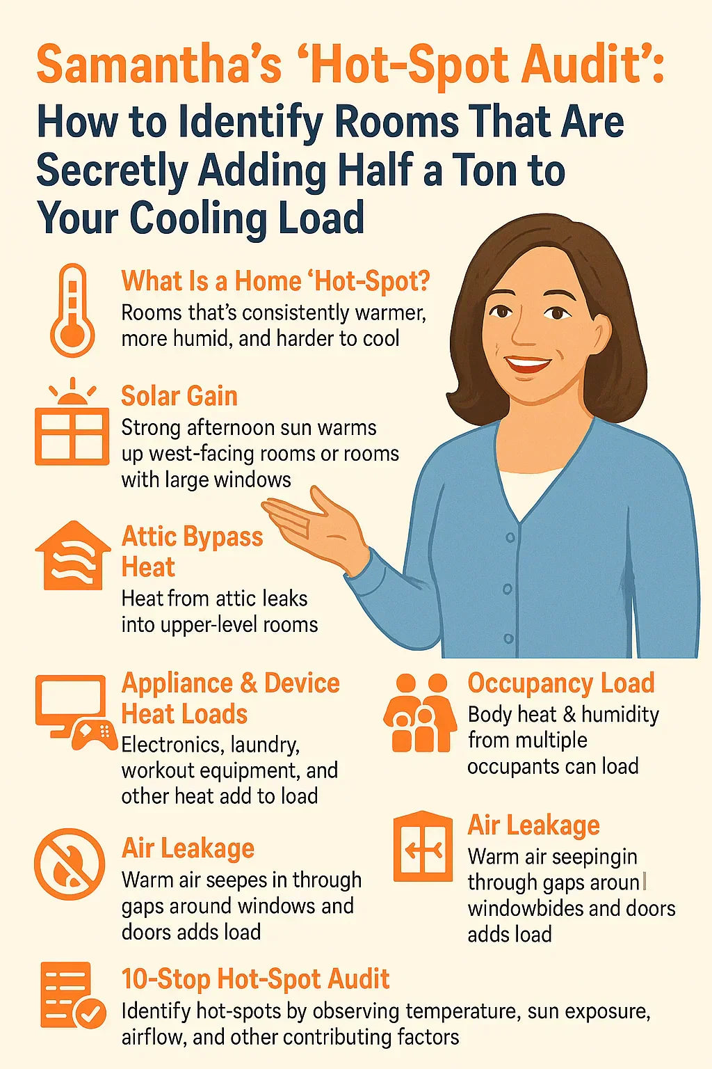 Samantha’s “Hot-Spot Audit”: How to Identify Rooms That Are Secretly Adding Half a Ton to Your Cooling Load