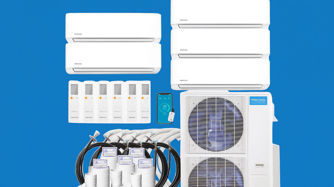 MRCOOL DIY Mini-Split Series 5th Generation 48,000 BTU 5-Zone Wall Mounted 9K+9K+9K+9K+9K Heat Pump System