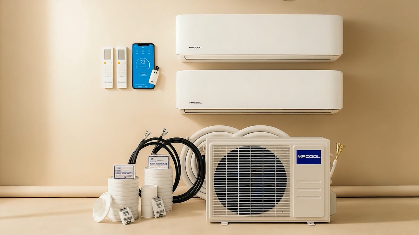 MRCOOL DIY Mini-Split Series 5th Generation 27,000 BTU 2-Zone Wall Mounted 9K+12K Heat Pump System