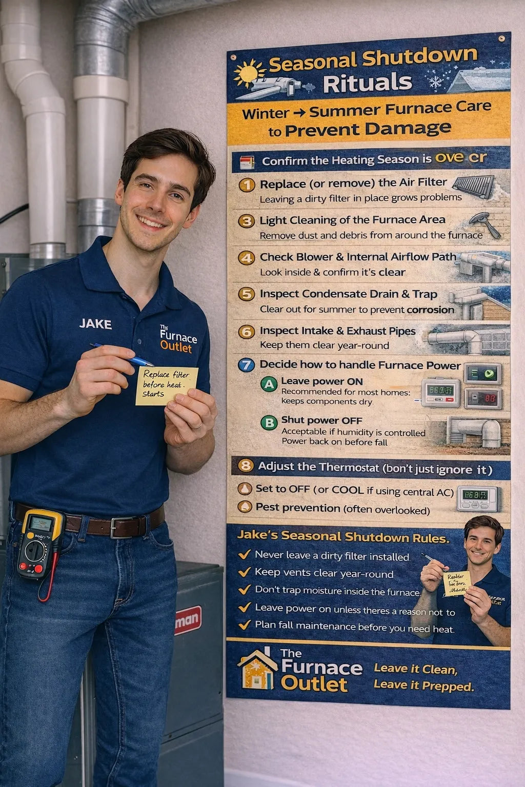 Seasonal Shutdown Rituals: Winter → Summer Furnace Care to Prevent Damage