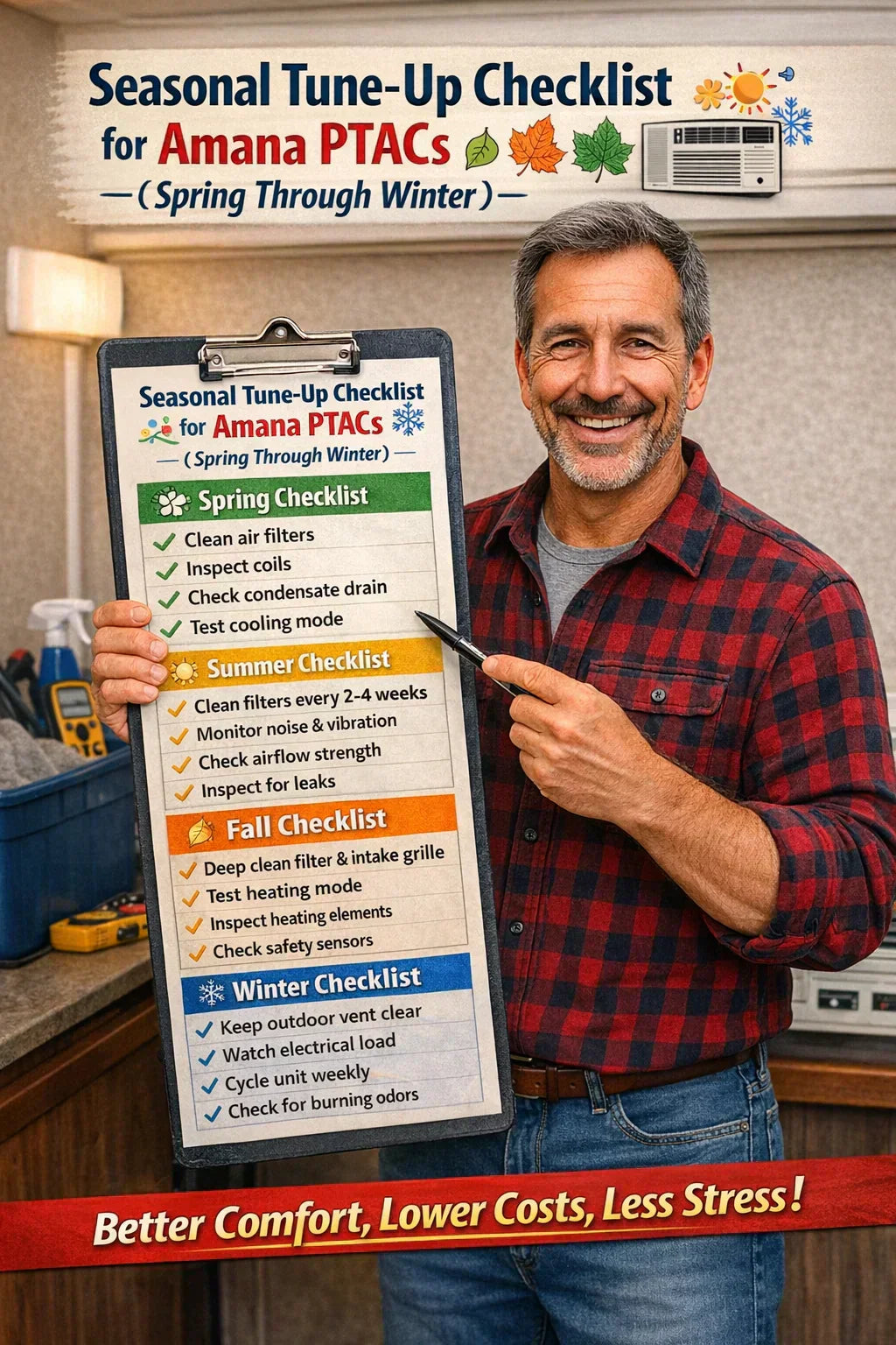 Seasonal Tune-Up Checklist for Amana PTACs: Spring Through Winter