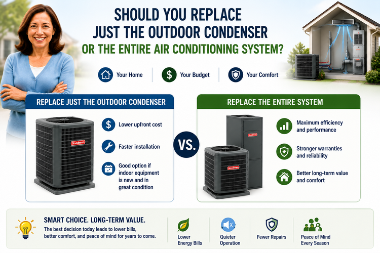 Should You Replace Just the Outdoor Condenser or the Entire Air Conditioning System?