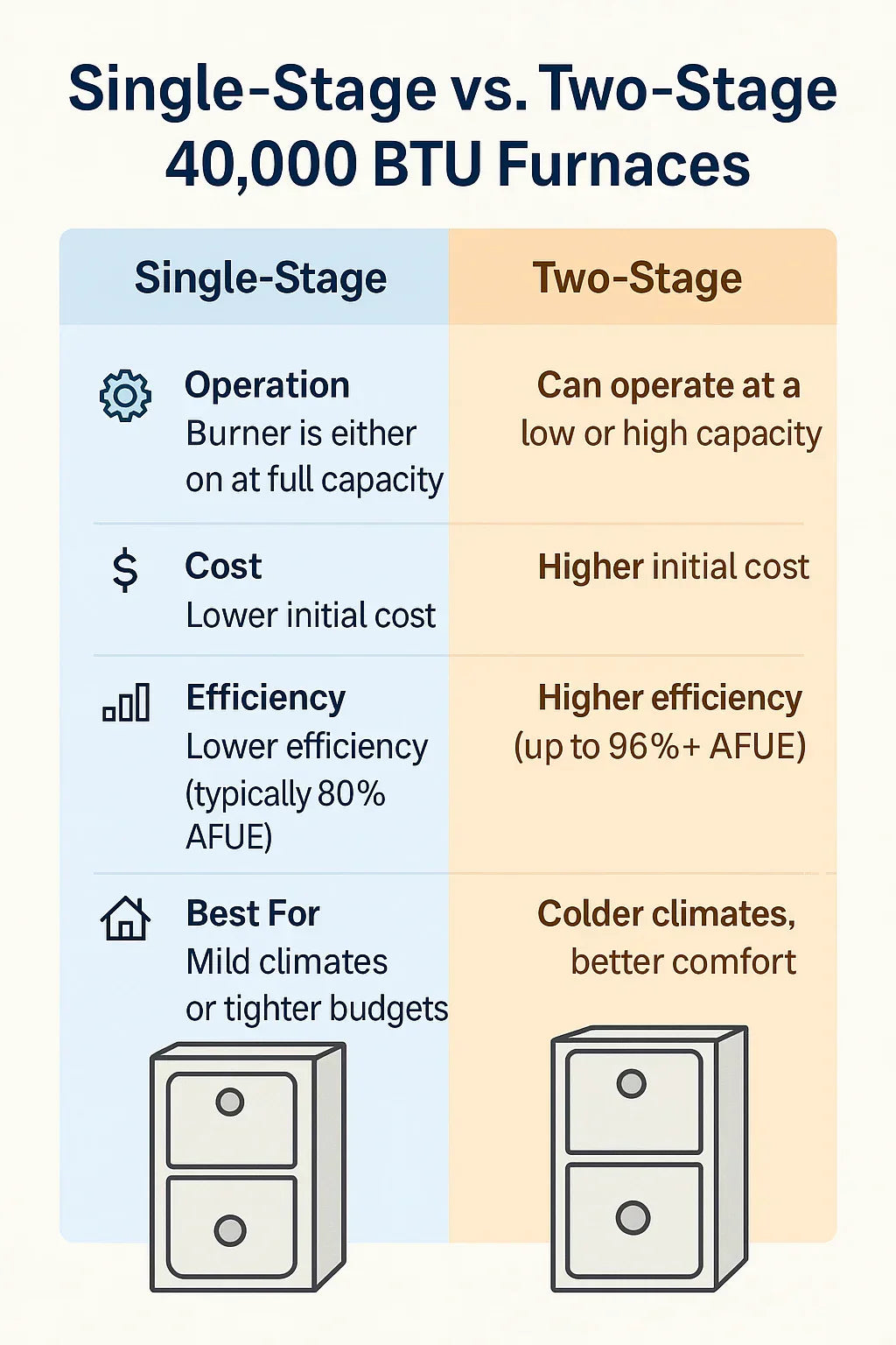 Single-Stage vs. Two-Stage 40,000 BTU Furnaces — Which Should You Choose?
