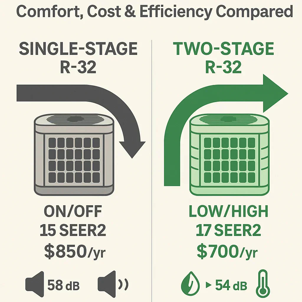 Single-Stage vs. Two-Stage R-32 Systems: Which Is Better for Comfort and Efficiency?