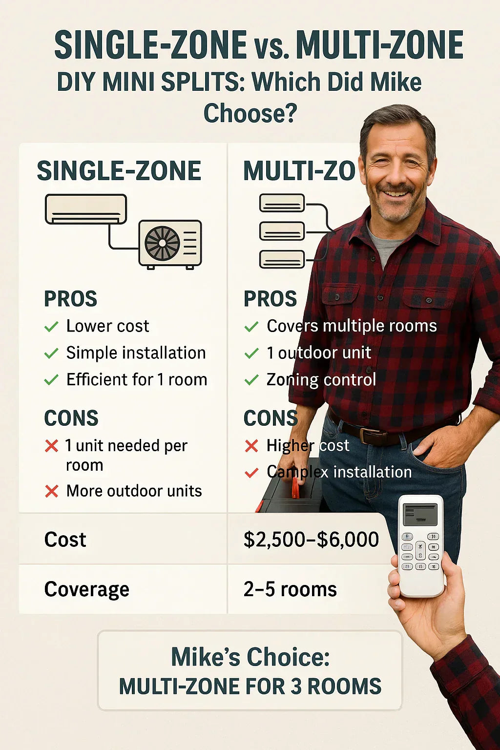 Single-Zone vs. Multi-Zone DIY Mini Splits: Which Did Mike Choose?