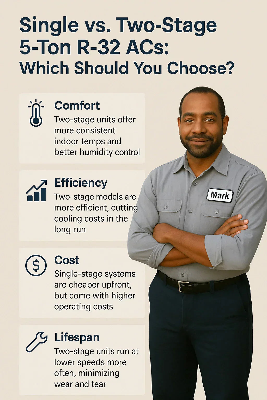 Single vs. Two-Stage 5-Ton R-32 ACs: Which Should You Choose?
