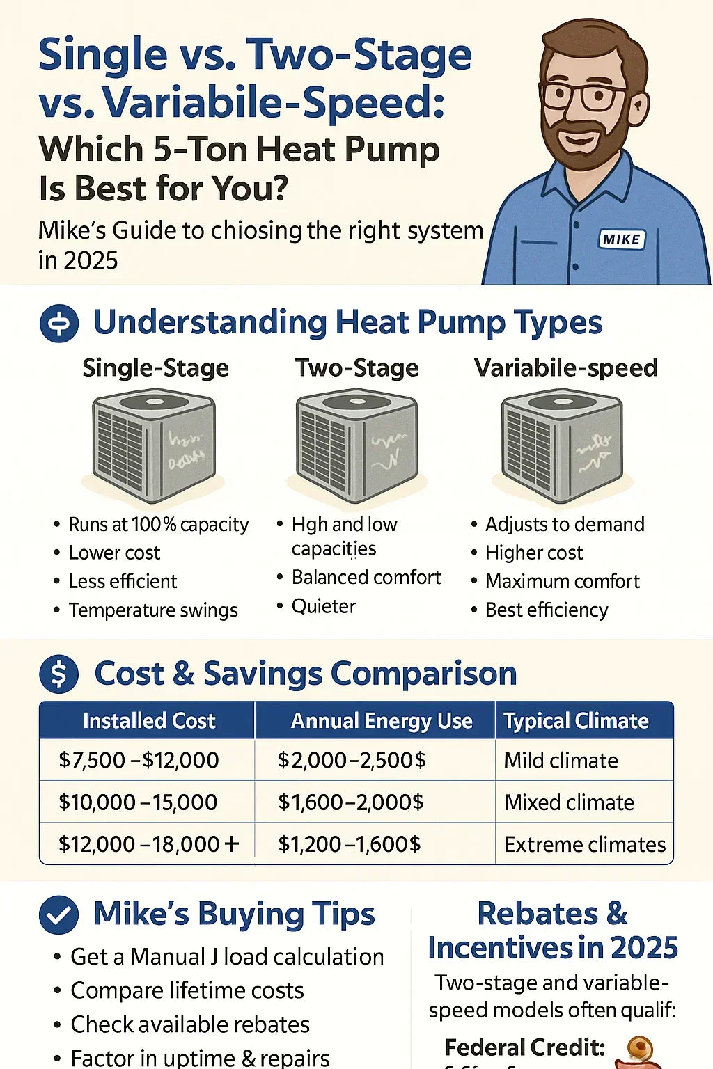 Single vs. Two-Stage vs. Variable-Speed: Which 5-Ton Heat Pump Is Best for You?