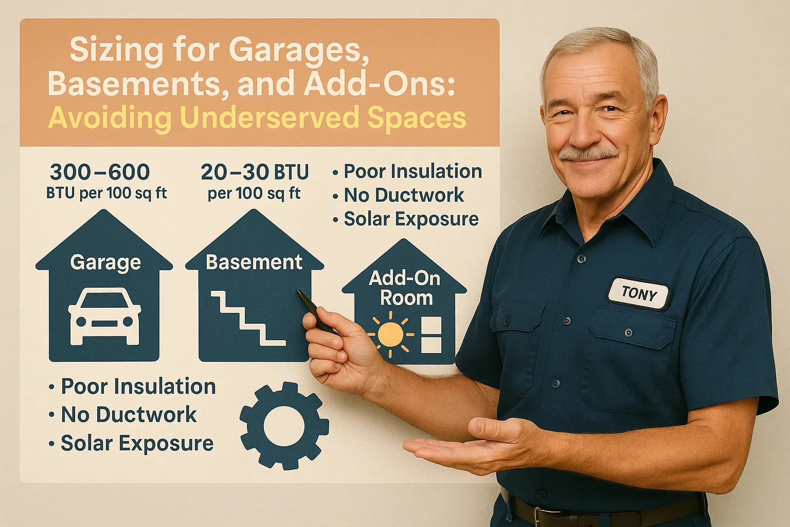 Sizing for Garages, Basements, and Add-Ons Avoiding Underserved Spaces