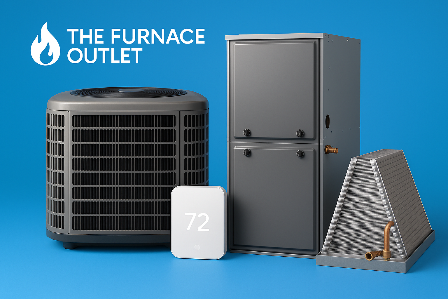 Modern HVAC unit with overlay text: 'Smarter HVAC Starts Here – Powered by A2L Refrigerants'.