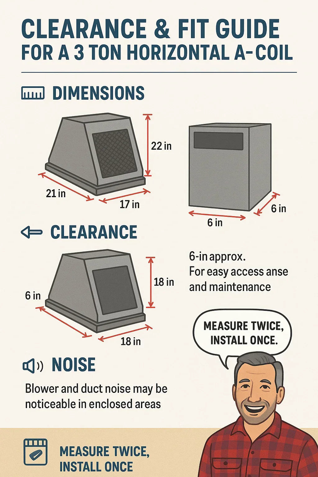 Space, Clearance & Noise: Will a 3 Ton Horizontal A-Coil Fit in Your Utility Area?