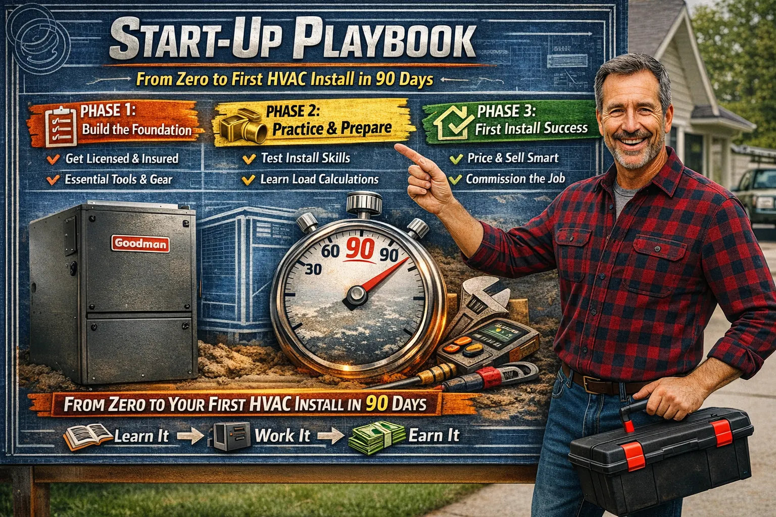 Start-Up Playbook From Zero to First HVAC Install in 90 Days