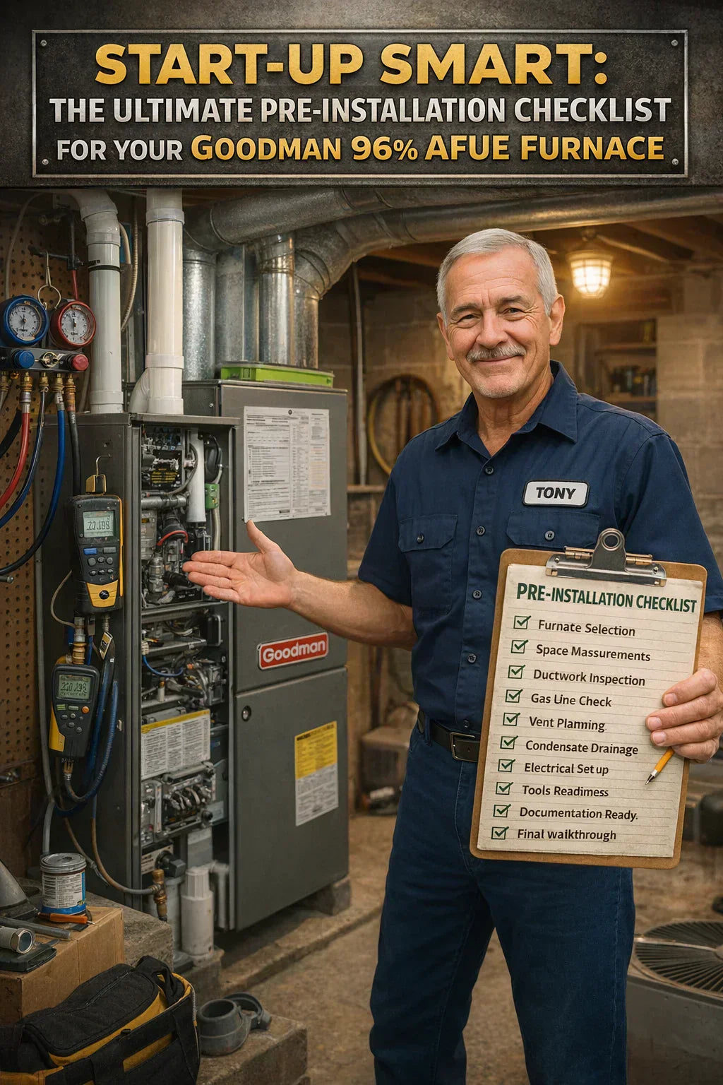 Start-Up Smart: The Ultimate Pre-Installation Checklist for Your Goodman 96% AFUE Furnace