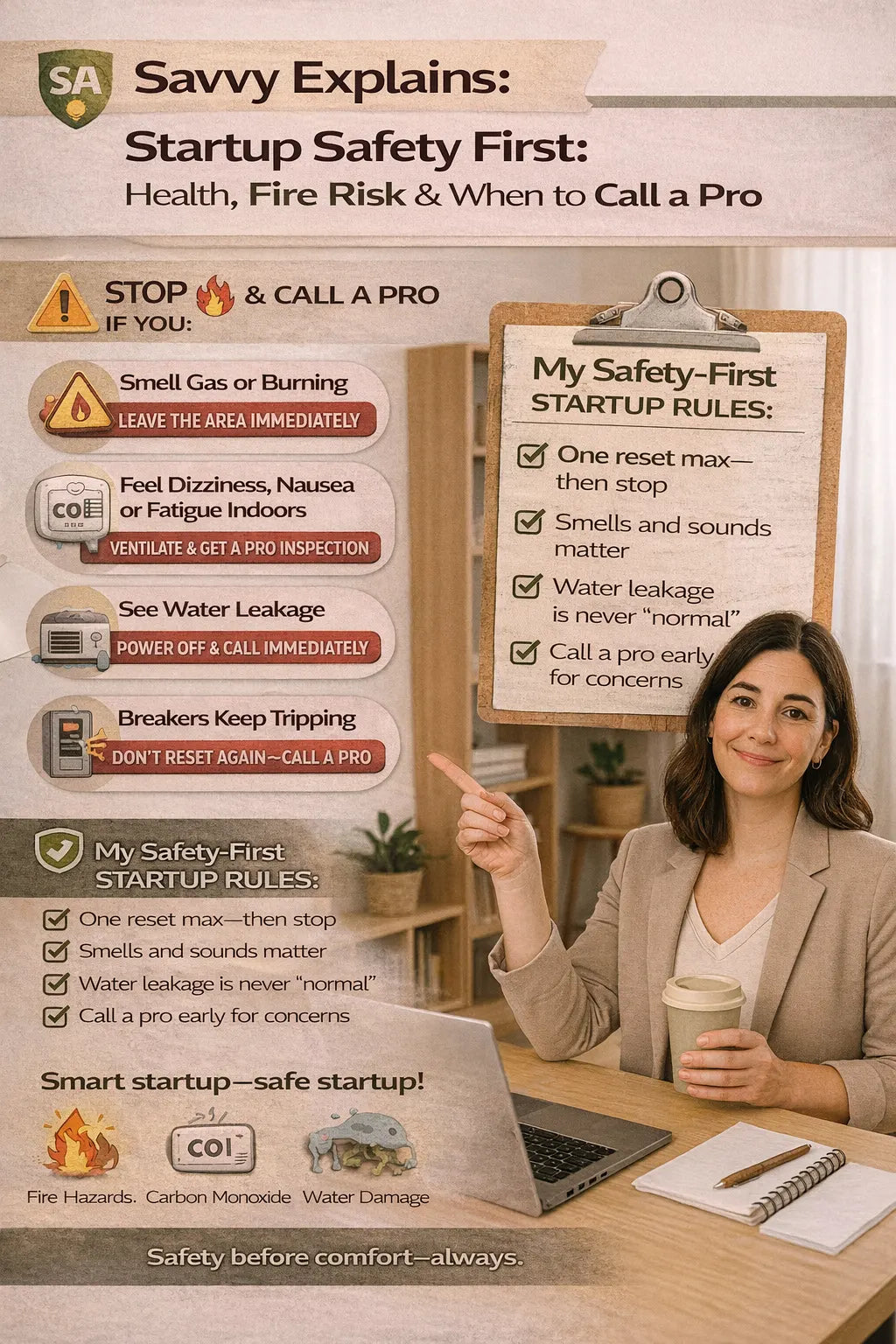 Startup Safety First Health, Fire Risk & When to Call a Pro