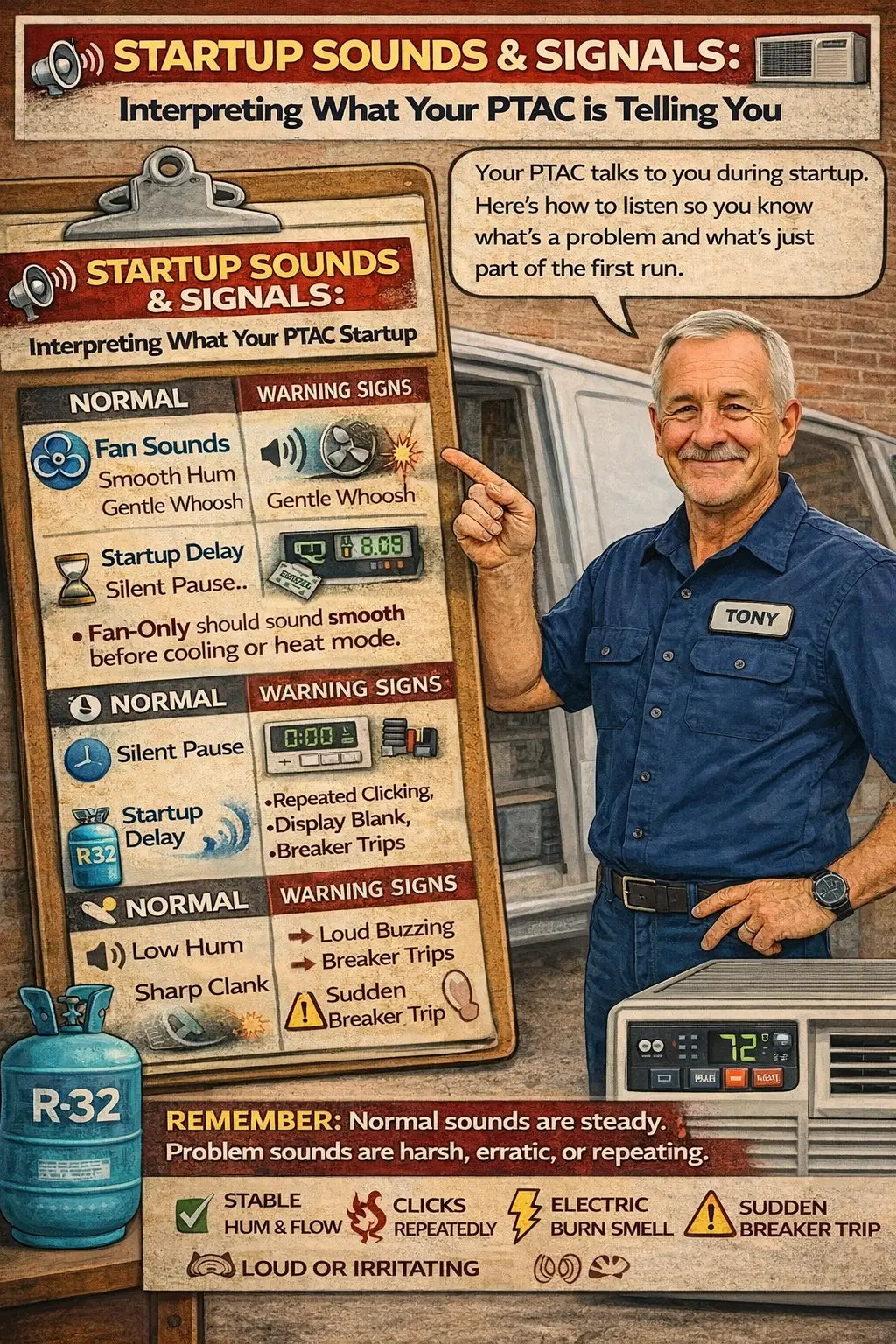 Startup Sounds & Signals: Interpreting What Your PTAC is Telling You